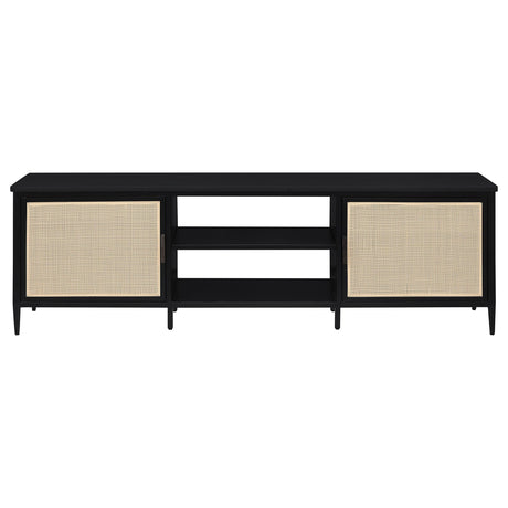 Amherst Black 2-Door Metal TV Stand Media Console by Coaster at Eve Furniture