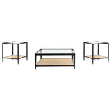 Amherst Black 3-Piece Coffee and End Table Set by Coaster at Eve Furniture