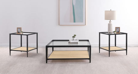 Amherst Black 3-Piece Coffee and End Table Set by Coaster at Eve Furniture