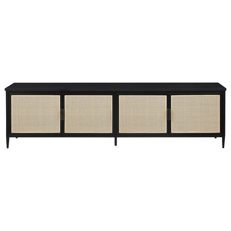 Amherst Black 4-Door Metal TV Stand Media Console by Coaster at Eve Furniture