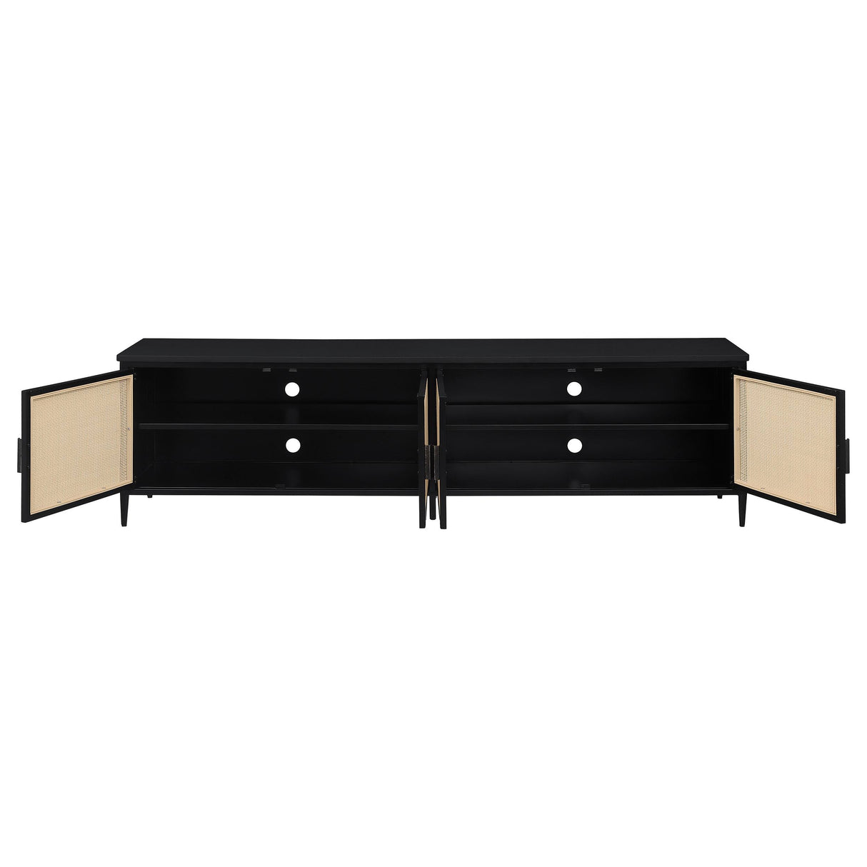 Amherst Black 4-Door Metal TV Stand Media Console by Coaster at Eve Furniture