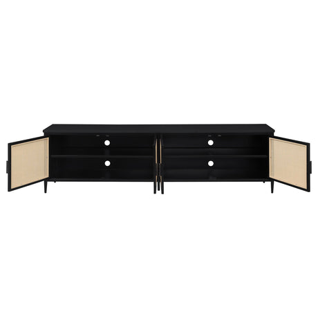 Amherst Black 4-Door Metal TV Stand Media Console by Coaster at Eve Furniture