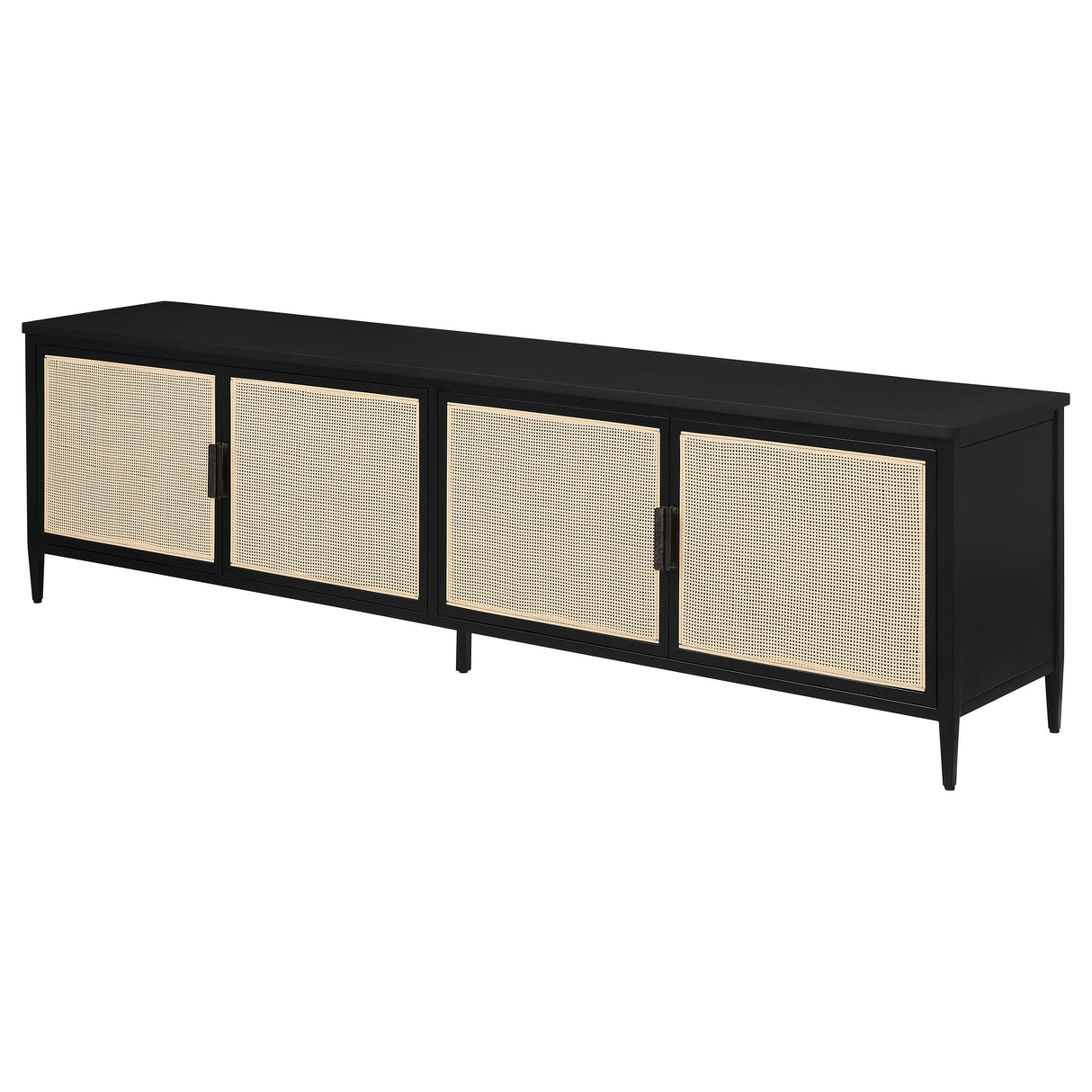 Amherst Black 4-Door Metal TV Stand Media Console by Coaster at Eve Furniture