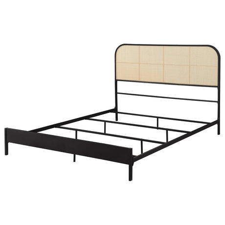 Amherst Black Radio Weave Rattan Metal Eastern King Bed by Coaster at Eve Furniture
