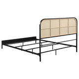 Amherst Radio Weave Rattan Metal Eastern King Bed Black