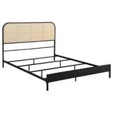 Amherst Radio Weave Rattan Metal Queen Bed Black