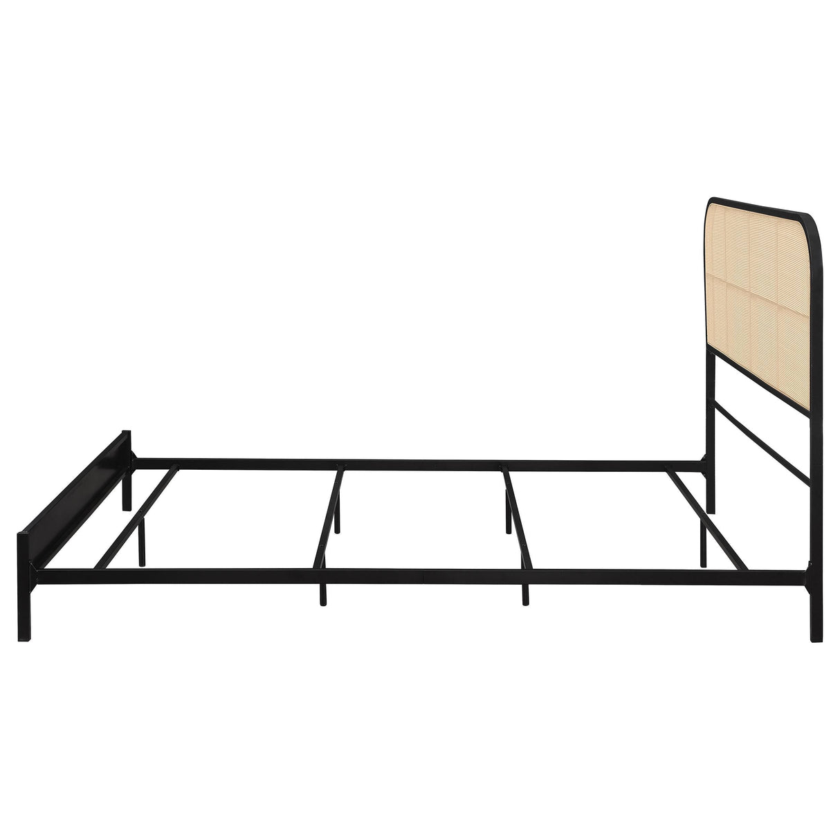 Amherst Radio Weave Rattan Metal Queen Bed Black