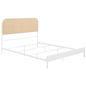 Amherst White Radio Weave Rattan Metal Eastern King Bed by Coaster at Eve Furniture