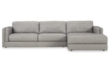 Amiata Glacier 2-Piece Sectional with Chaise by Ashley at Eve Furniture