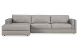 Amiata Glacier 2-Piece Sectional with Chaise by Ashley at Eve Furniture