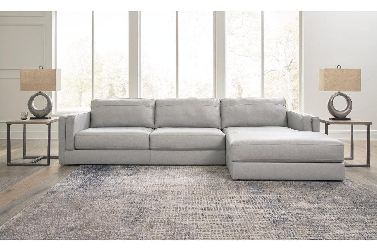 Amiata Glacier 2-Piece Sectional with Chaise by Ashley at Eve Furniture