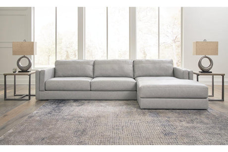 Amiata Glacier 2-Piece Sectional with Chaise by Ashley at Eve Furniture