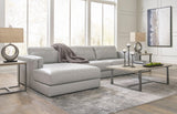 Amiata Glacier Leather 2-Piece Left Arm Facing (Left Arm Facing (LAF)) Chaise Sectional by Ashley at Eve Furniture