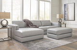 Amiata Glacier Leather 2-Piece Left Arm Facing (Left Arm Facing (LAF)) Chaise Sectional by Ashley at Eve Furniture