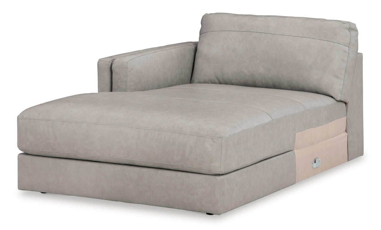 Amiata Glacier Leather 2-Piece Left Arm Facing (Left Arm Facing (LAF)) Chaise Sectional by Ashley at Eve Furniture