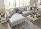 Amiata Glacier Leather 2-Piece Left Arm Facing (Left Arm Facing (LAF)) Chaise Sectional by Ashley at Eve Furniture