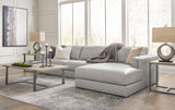 Amiata Glacier Leather 2-Piece Right Arm Facing (RAF) Chaise Sectional by Ashley at Eve Furniture