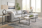 Amiata Glacier Leather 2-Piece Right Arm Facing (RAF) Chaise Sectional by Ashley at Eve Furniture