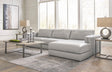 Amiata Glacier Leather 2-Piece Right Arm Facing (RAF) Chaise Sectional by Ashley at Eve Furniture