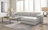 Amiata Glacier Leather 2-Piece Right Arm Facing (RAF) Chaise Sectional by Ashley at Eve Furniture