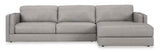 Amiata Glacier Leather 2-Piece Right Arm Facing (RAF) Chaise Sectional by Ashley at Eve Furniture