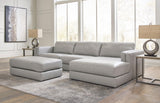 Amiata Glacier Leather 2-Piece Right Arm Facing (RAF) Chaise Sectional by Ashley at Eve Furniture