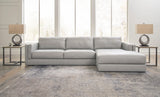 Amiata Glacier Leather 2-Piece Right Arm Facing (RAF) Chaise Sectional by Ashley at Eve Furniture