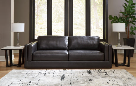 Amiata Onyx Leather Sofa by Ashley at Eve Furniture
