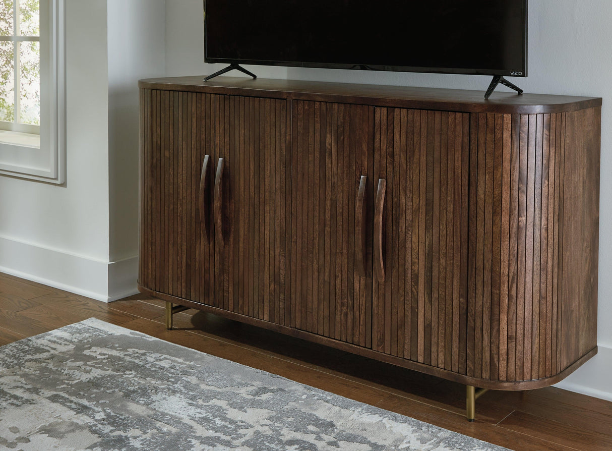 Amickly Dark Brown Accent Cabinet by Ashley at Eve Furniture