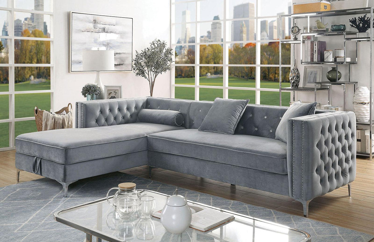 Amie Gray Sectional by Furniture of America at Eve Furniture