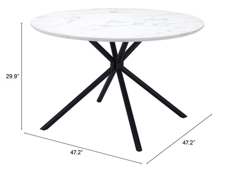 Amiens Dining Table White by Zuomod at Eve Furniture