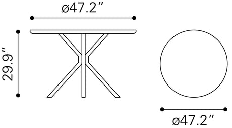 Amiens Dining Table White by Zuomod at Eve Furniture