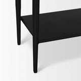 Amika White Marble Top Black Metal Base Console Table by Mercana at Eve Furniture