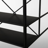 Amika White Marble Top Black Metal Base Kitchen Island by Mercana at Eve Furniture