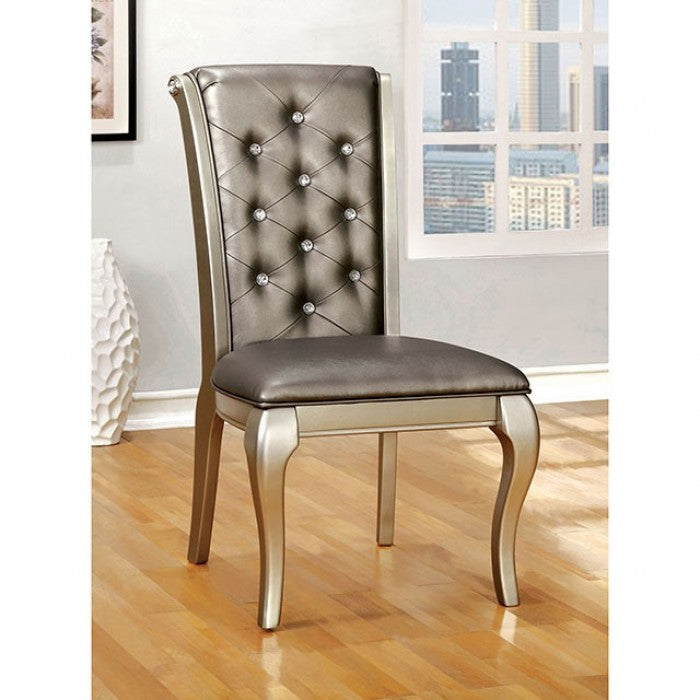 Amina Champagne 7-Piece Dining Room Set by Furniture of America at Eve Furniture