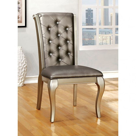Amina Champagne 7-Piece Dining Room Set by Furniture of America at Eve Furniture