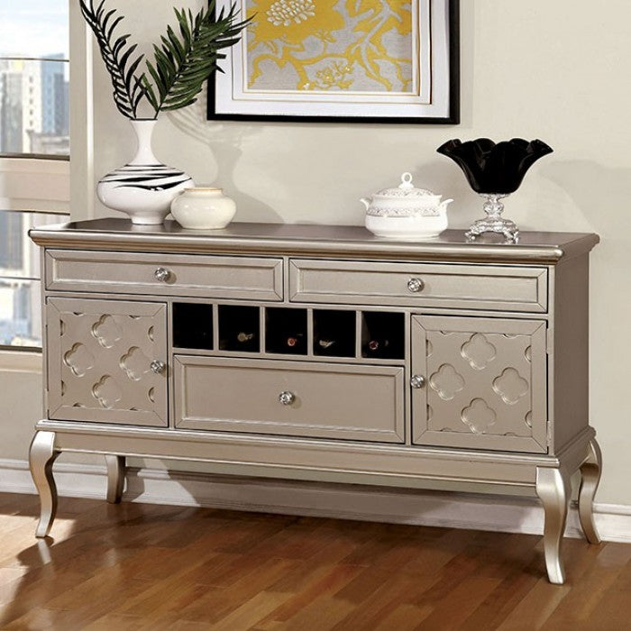 Amina Champagne 7-Piece Dining Room Set by Furniture of America at Eve Furniture