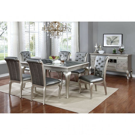 Amina Champagne 7-Piece Dining Room Set by Furniture of America at Eve Furniture