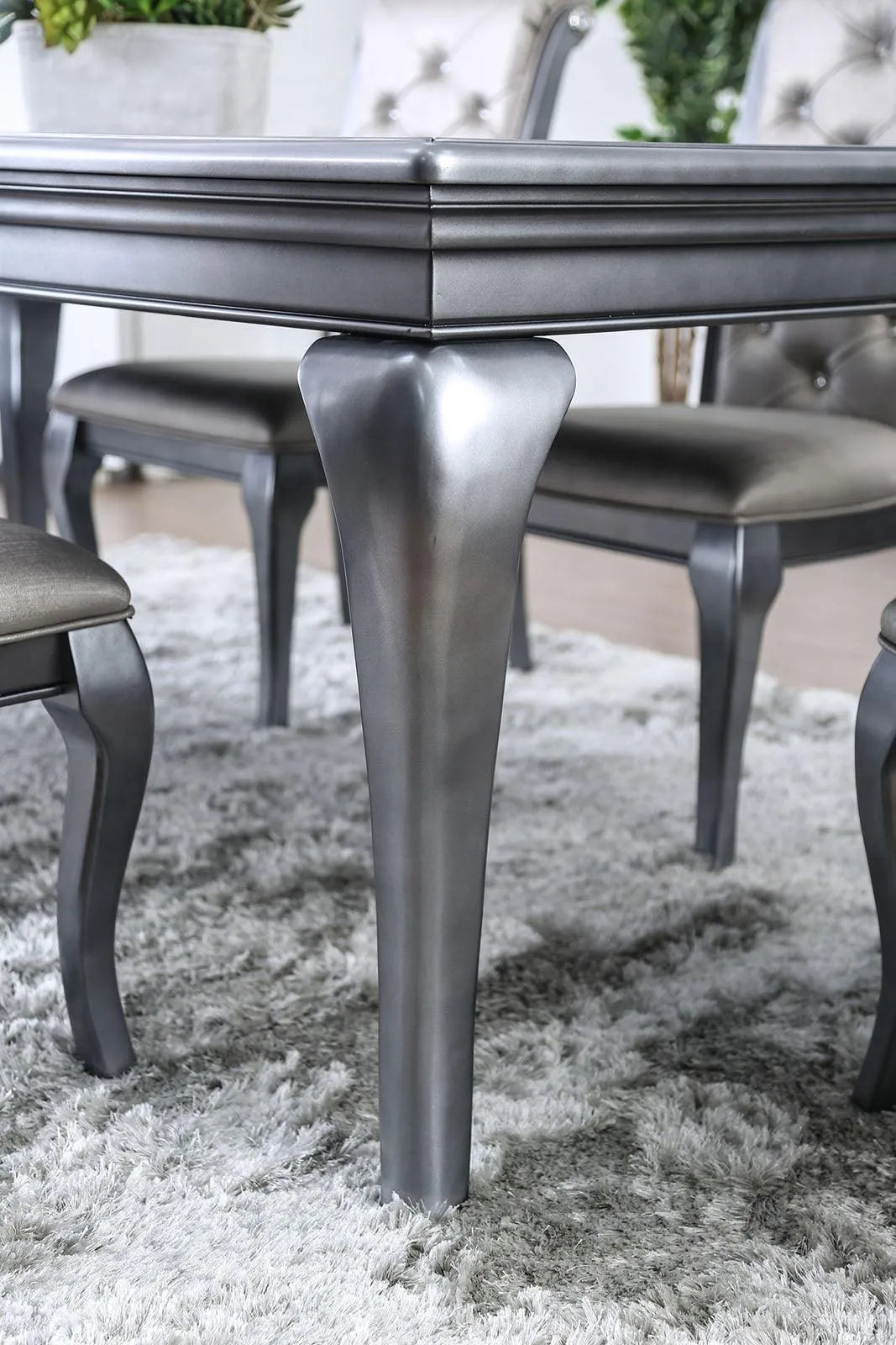 Amina Champagne Dining Table Only by Furniture of America at Eve Furniture
