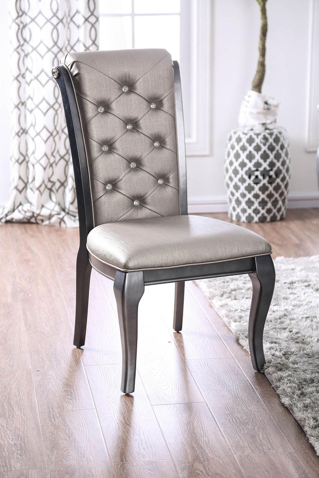 Amina Gray Side Chair by Furniture of America at Eve Furniture