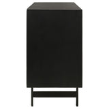 Aminah Natural/Black 3-Door Wooden Accent Cabinet