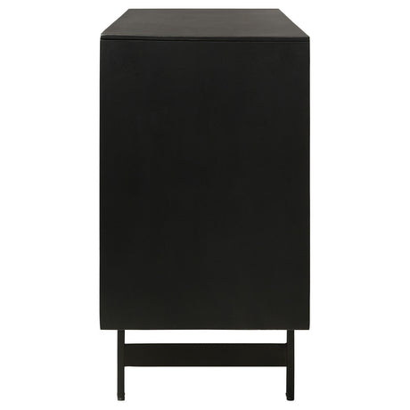 Aminah Natural and Black 3-Door Wooden Accent Cabinet by Coaster at Eve Furniture