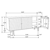 Aminah Natural and Black 3-Door Wooden Accent Cabinet by Coaster at Eve Furniture