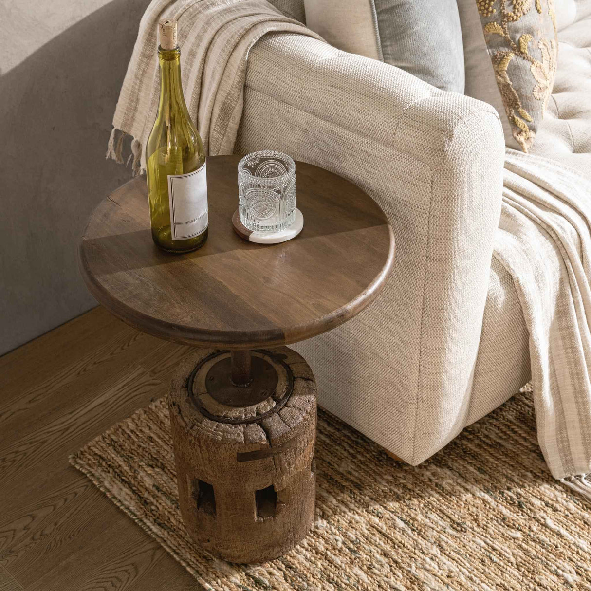 Amira Natural Accent Table Large by Classic Home at Eve Furniture
