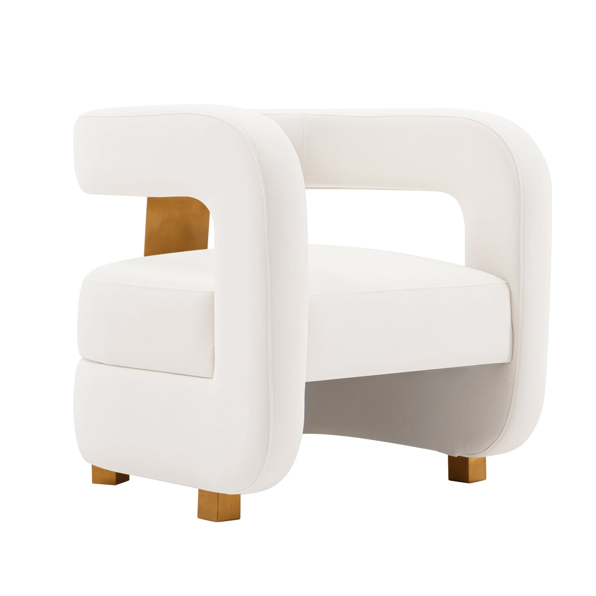 Amirah Accent Chair in White by Manhattan Comfort at Eve Furniture