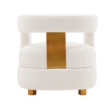 Amirah Accent Chair in White by Manhattan Comfort at Eve Furniture