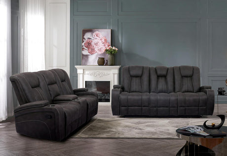 Amirah Dark Gray Glider Loveseat by Furniture of America at Eve Furniture
