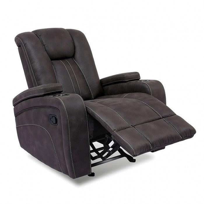 Amirah Dark Gray Glider Recliner by Furniture of America at Eve Furniture