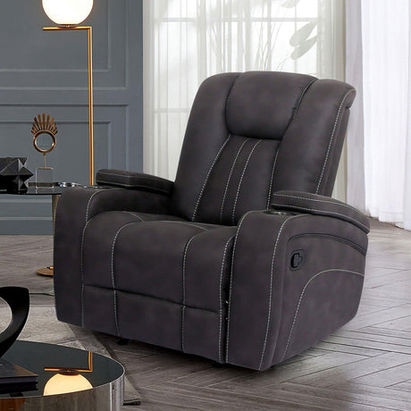Amirah Dark Gray Glider Recliner by Furniture of America at Eve Furniture