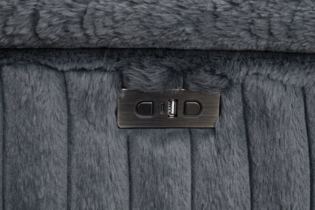 Amiri Charcoal Power Sectional With Pull-Out Bed by Happy Homes at Eve Furniture